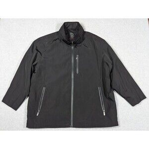 TECH by TUMI Men Jacket XL Windbreaker Packable‎ Hood Front Zip Waterproof